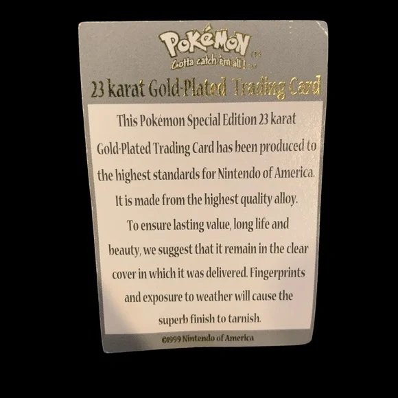 23k Gold-Plated Pokmon Trading Card